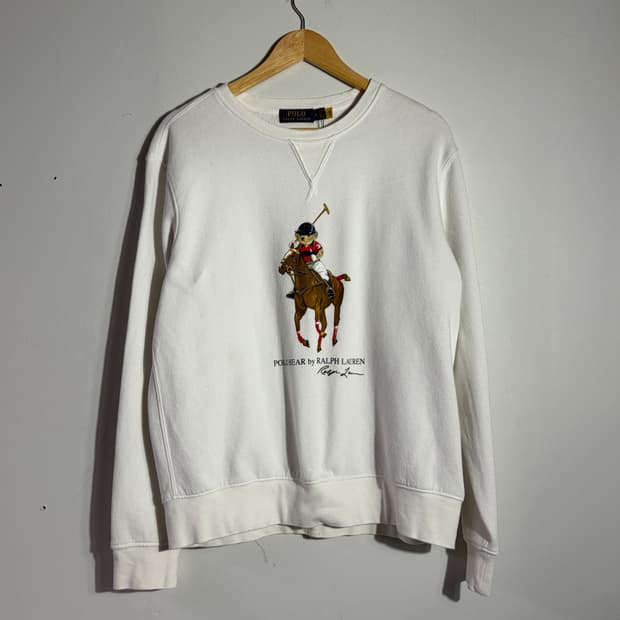 폴로 화이트 맨투맨 (무료배송)