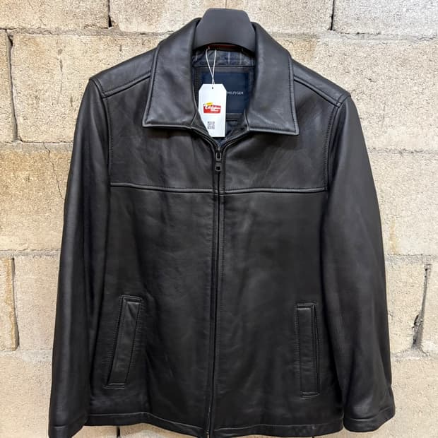 타미 힐피거 미니멀 레더 자켓