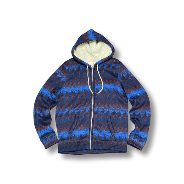 [S] 홀리스터 패턴 후드집업 기모 안감