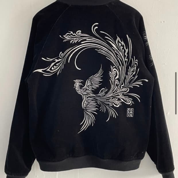  embroidery velour jacket