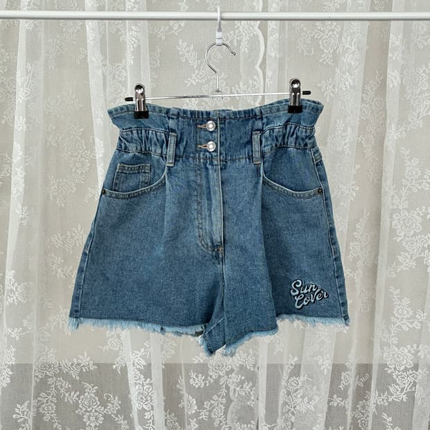 S) 한섬 SJYP 하이웨이스트 데님 쇼츠