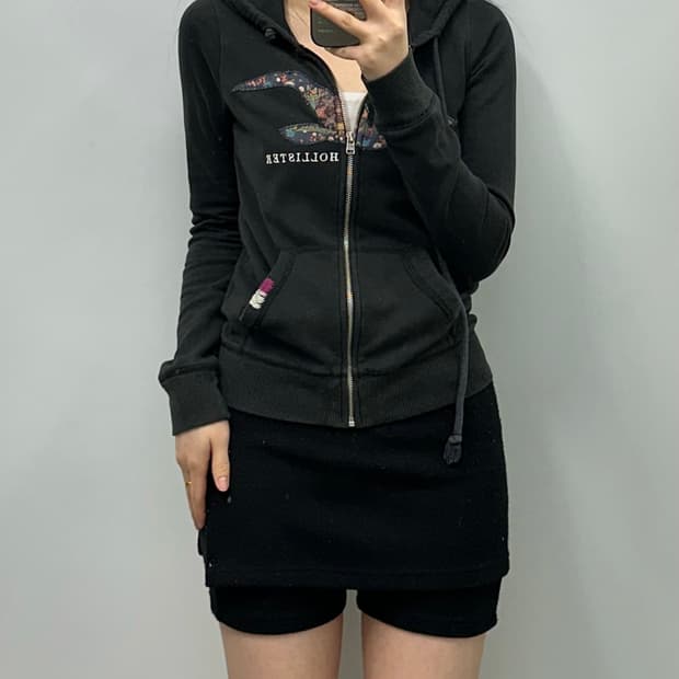 홀리스터 y2k 와투케 블랙 후드집업 3.5