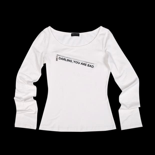 달링유어배드 달유배 UNZIPPED LOGO T-SHIRT