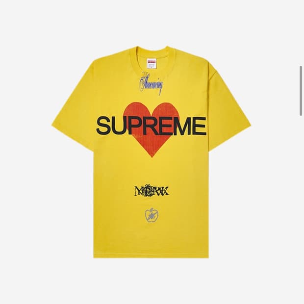 슈프림 어나운싱 티셔츠 옐로우 XL