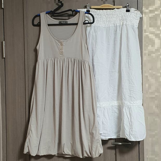 빈티지 모리걸 레이어드 코디 세트 2way 원피스