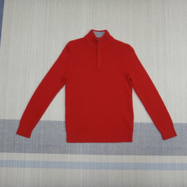 (95) 헤지스 톤온톤 컬러트위드 반집업 하이넥 니트