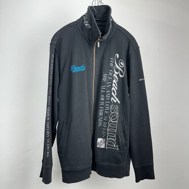 Beach Sound punk lettering zip up