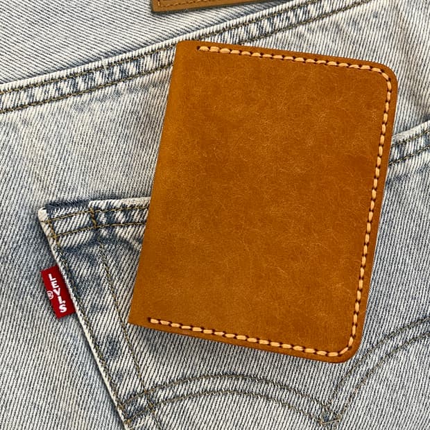 베지터블가죽 에이징 카드지갑