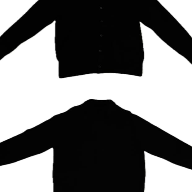 브라운야드 알파카 카라 가디건, 블랙