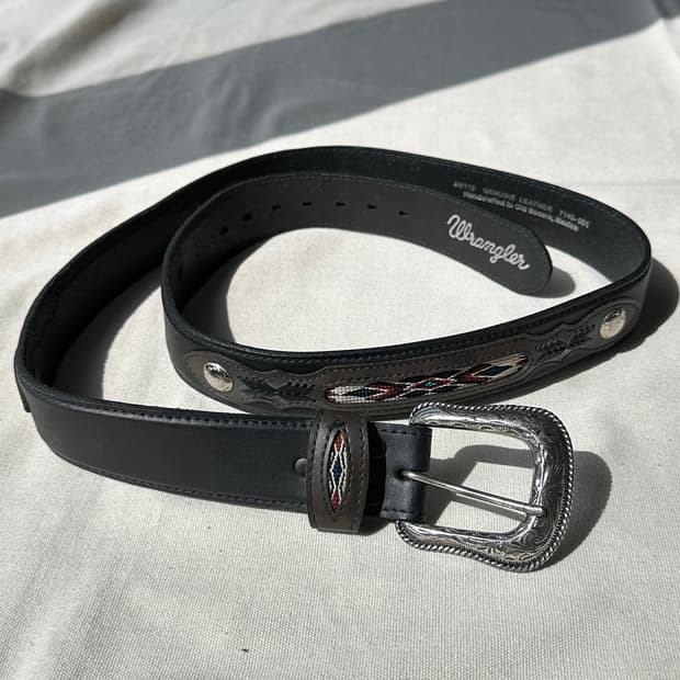 랭글러 웨스턴 콘초 레더 벨트 44