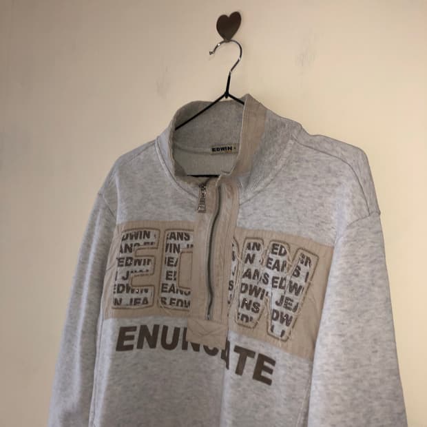 Vintage ❦ EDWIN Half Zip Up Sweatshirt | 후루츠패밀리