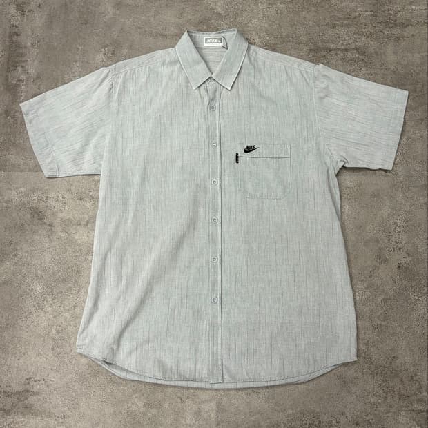 90s 나이키 빈티지 원포켓 반팔 셔츠 그레이 올드스쿨