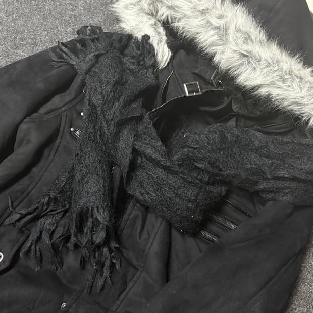 Vintage y2k JPN punk Leopard muffler