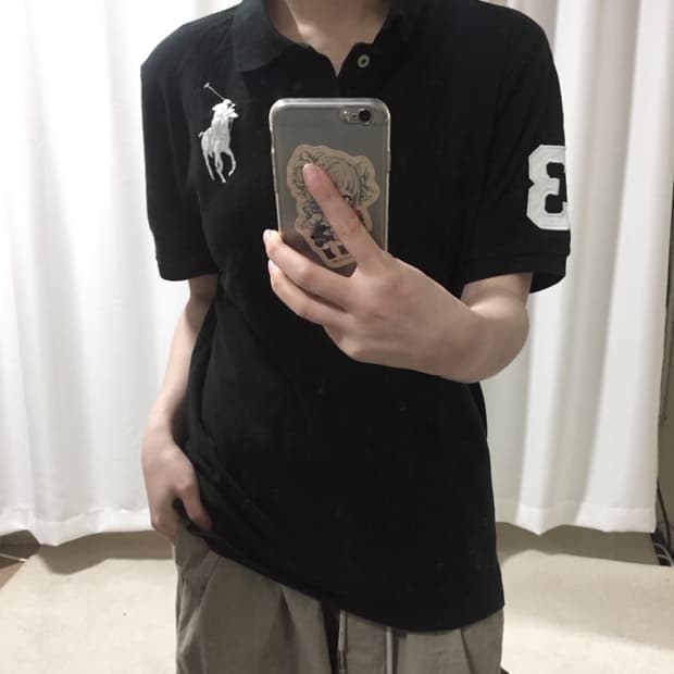 폴로 랄프로렌 블랙 치프키프 빅포니 카라 반팔 티