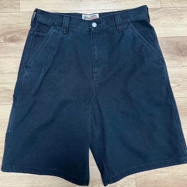 스투시 워시드 캔버스 워크 쇼츠 블랙 30