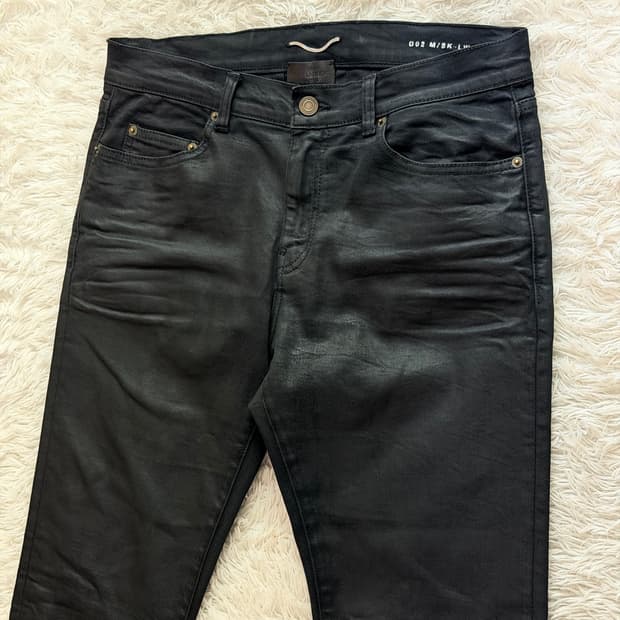 SAINT LAURENT (생로랑) D02 M/SK-LW 코팅 데님 팬츠
