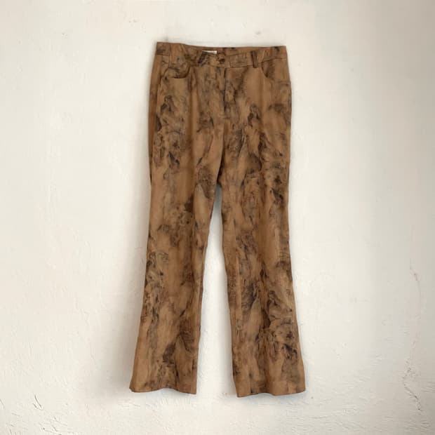 패턴 스웨이드 팬츠