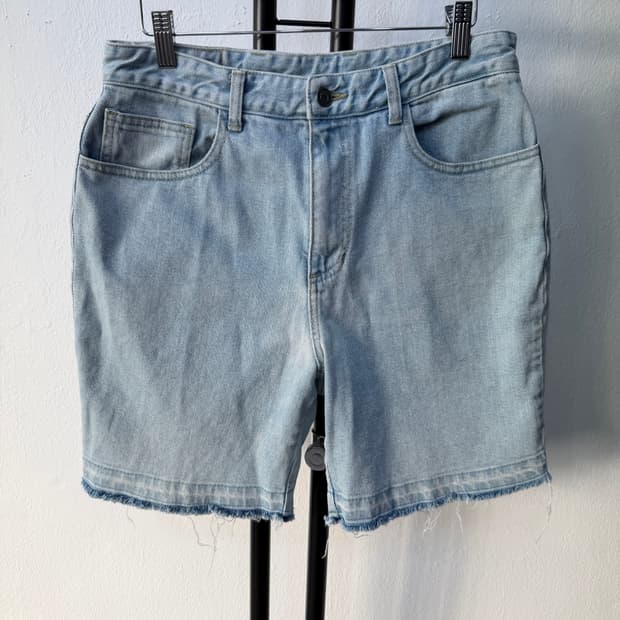 정품) 솔리드옴므 연청 데님 반바지 48(30-32)