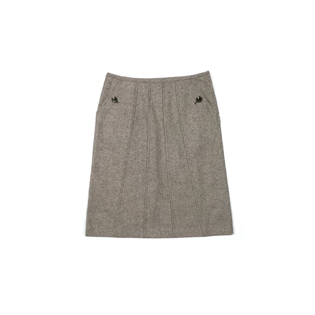 Soup wool button skirt
