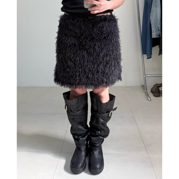 빈티지 퍼 스커트