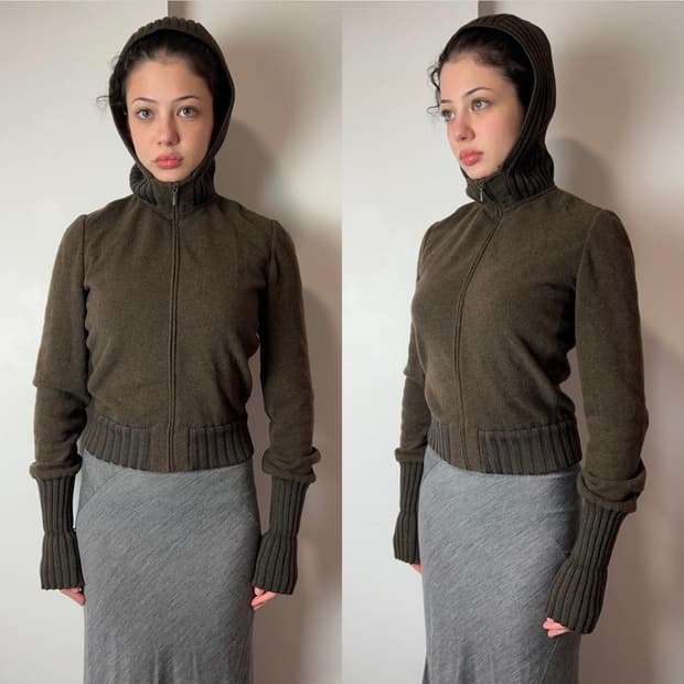 Miu Miu 1999 미우미우 아카이브 리브드 울 후디