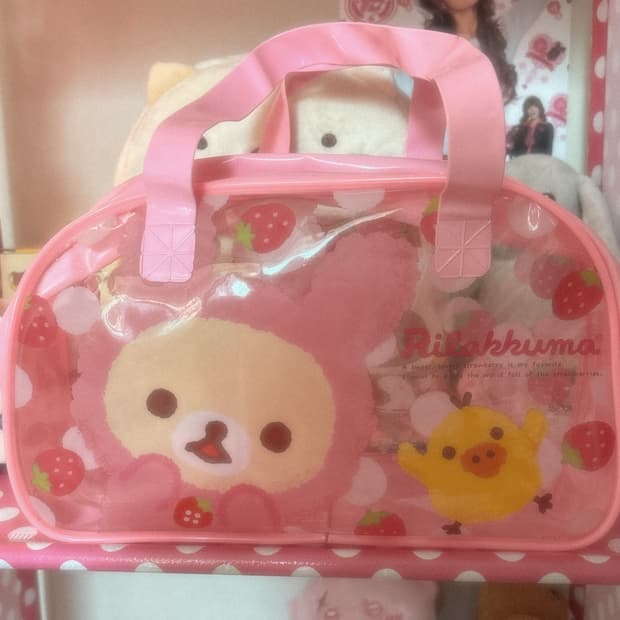 리락쿠마 코리락쿠마 딸기 투명 파우치