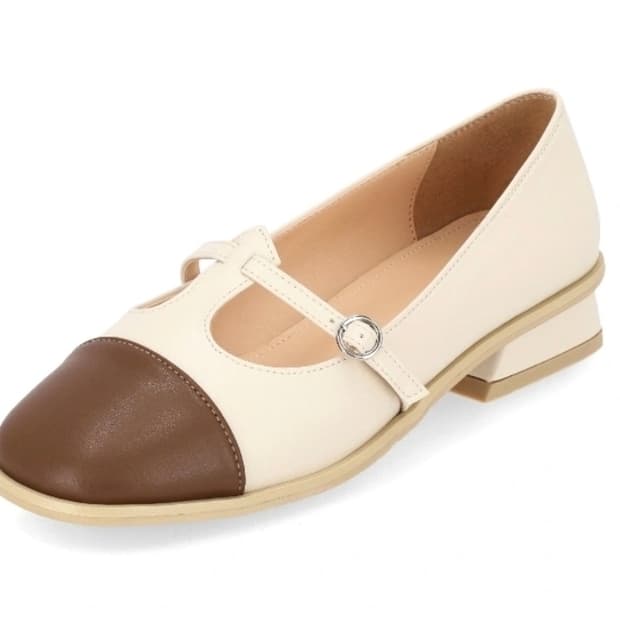 엘칸토 브라운 컬러콤비 구두(2.5cm)