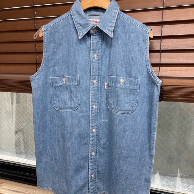 00s Levis 리바이스 빈티지 투포켓 데님 베스트 셔츠