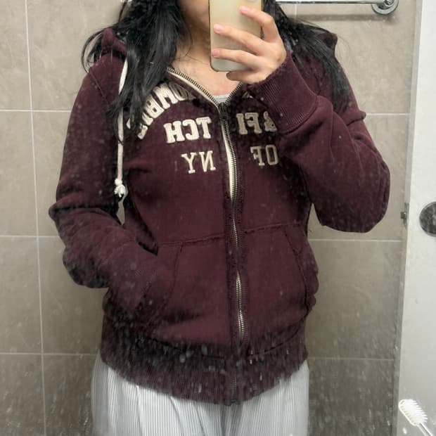 대대대장) 아베크롬비 딥버건디 후드집업 s