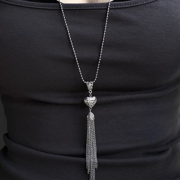 Antique Tassel Heart Necklace