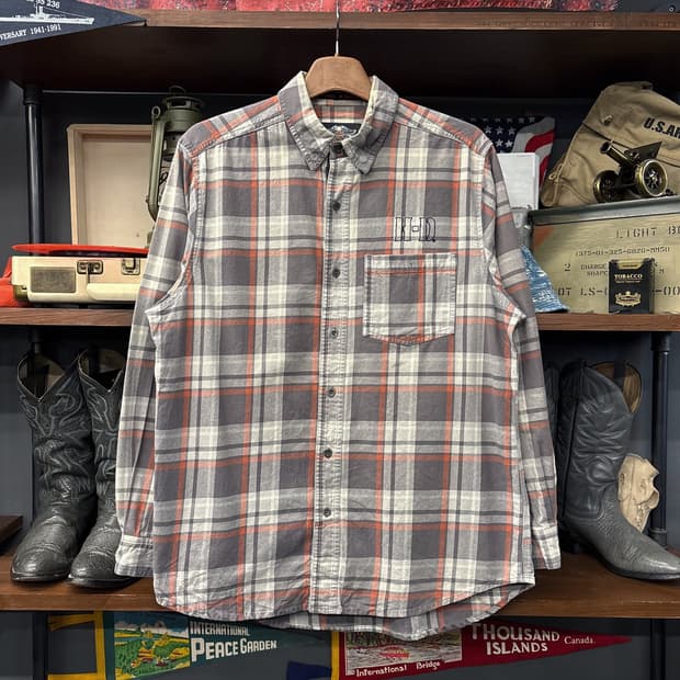 할리데이비슨 시그니쳐 엠브로이드 플래드 체크 워크셔츠 메탈버튼 N869