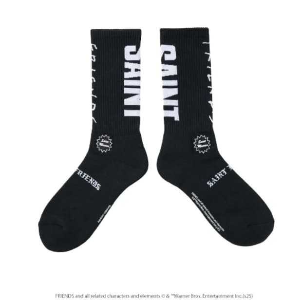 [새상품] 세인트미카엘 x 프렌즈 양말 삭스 블랙