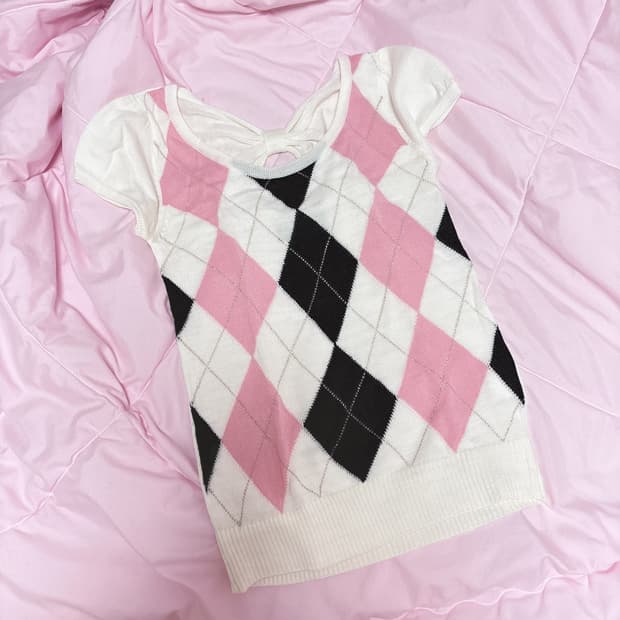 세실맥비 아가일 니트 탑