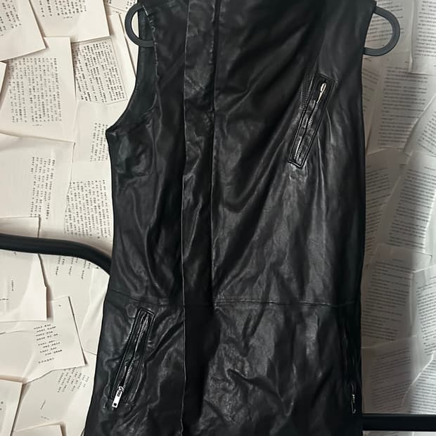 릭오웬스 하이넥 레더 가디건