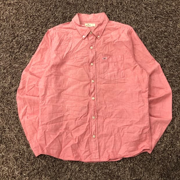 L 홀리스터 핑크 셔츠