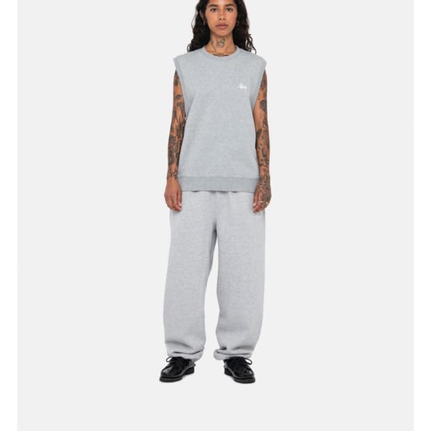 스투시 스탁 플리스 베스트 조끼 남녀공용 그레이 S 118524