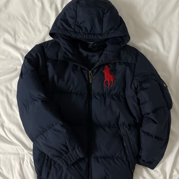 폴로 빅포니 패딩 네이비 L