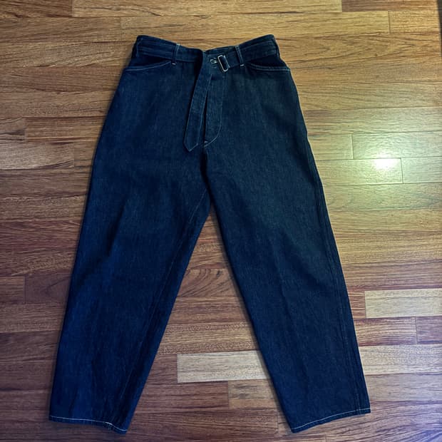 (3) 코모리 벨티드 팬츠 네이비 인디고