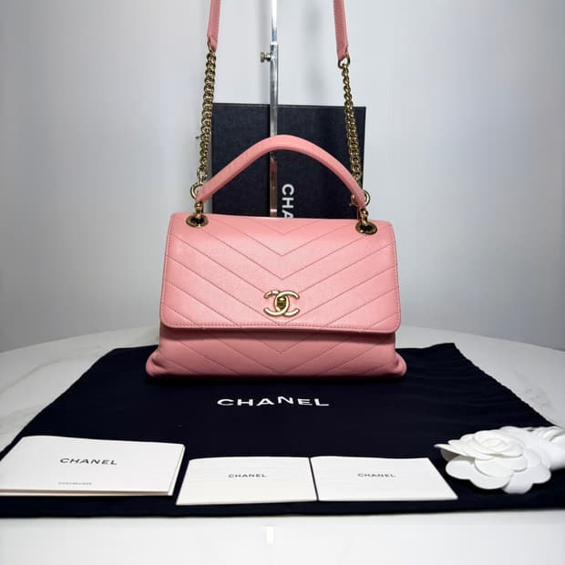 샤넬 쉐브론 탑핸들 크로스백