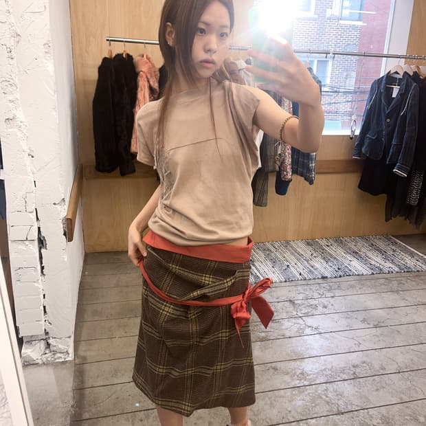 빈티지 자수 슬릿 숄더 코튼 슬리브