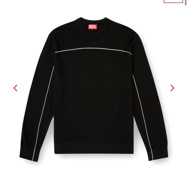 새상품 디젤 Jumper In Silk Blend With Piping