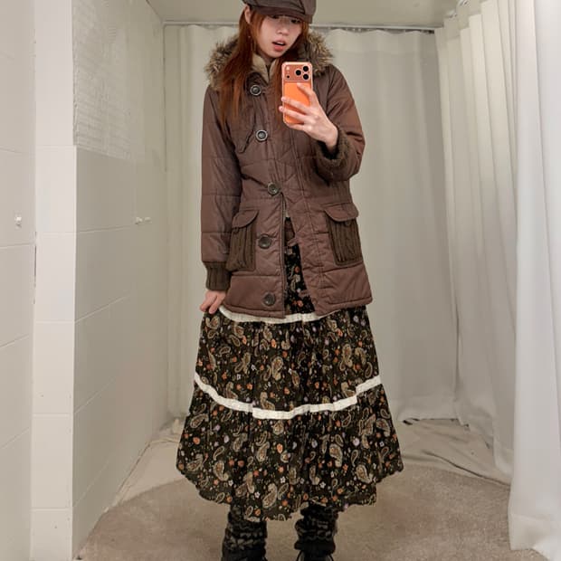 빈티지 브라운 히피 하구미 코디 세트