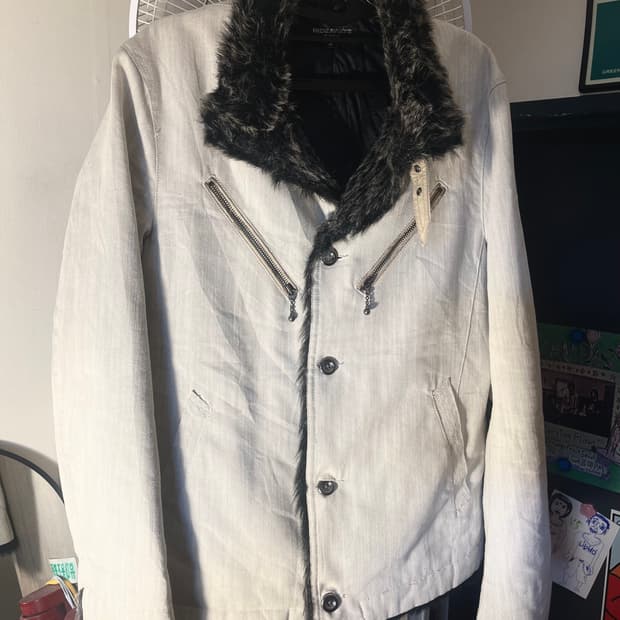 hideaways white fur jacket