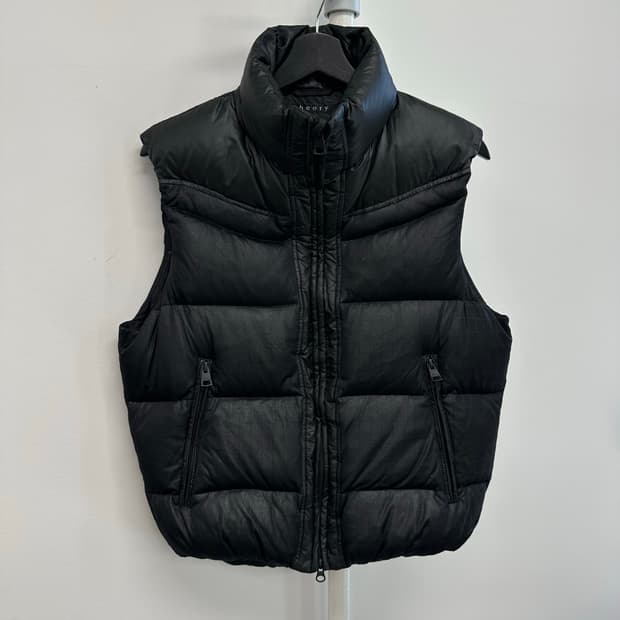 띠어리 코팅 나일론 다운 패딩 조끼