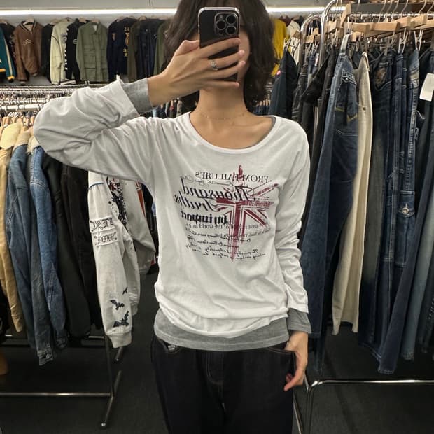 L)Japanese vintage Y2K 펑크 프린팅 롱슬리브