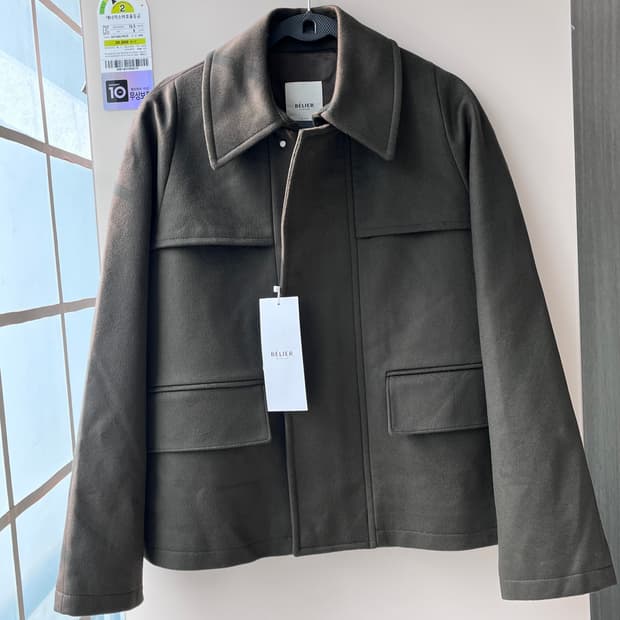 [ BELIER ] 캐시미어 헤비 크롭 자켓 (카키브라운) Msize