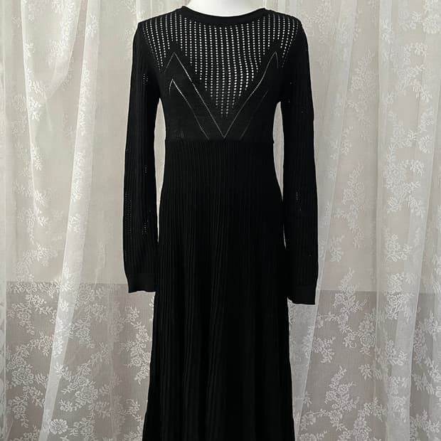 S) 빔바이롤라 니트 롱 원피스 블랙