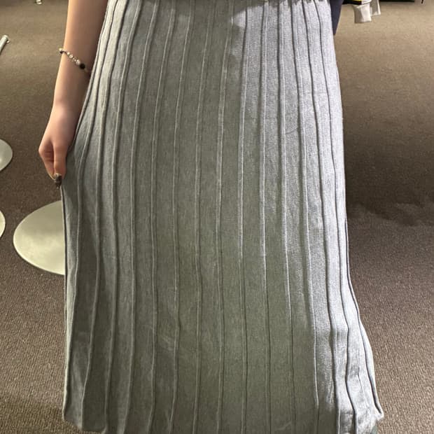M)Japanese vintage 여성 플리츠 니트 롱 스커트
