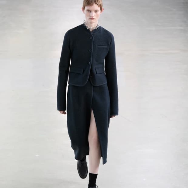 [S]리에르 워커 랩 스커트/네이비