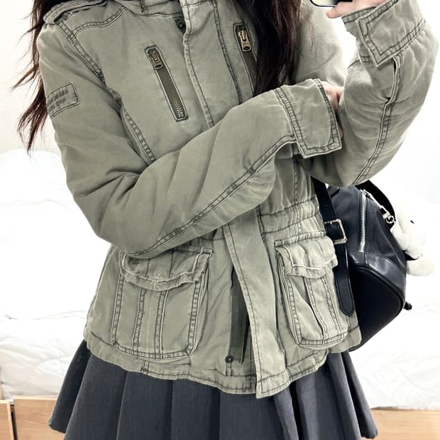 아베크롬비 순록 카키 투웨이 자켓